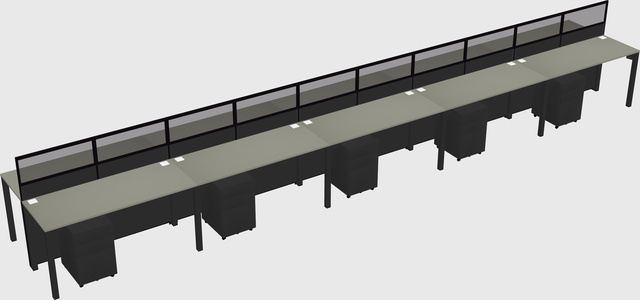 Shared rectangular cubicle