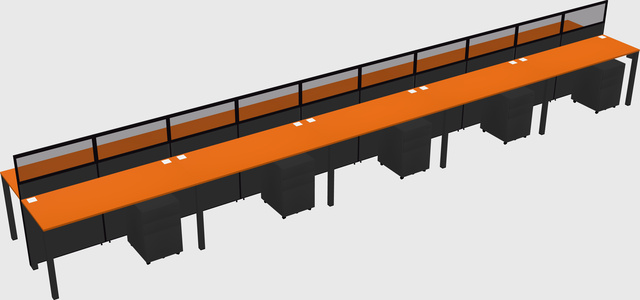 Shared rectangular cubicle