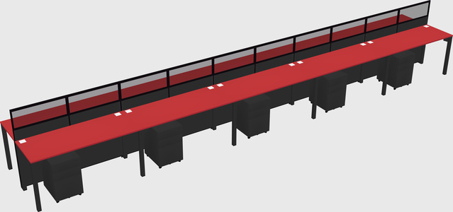 Shared rectangular cubicle