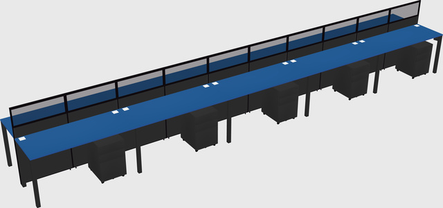 Shared rectangular cubicle