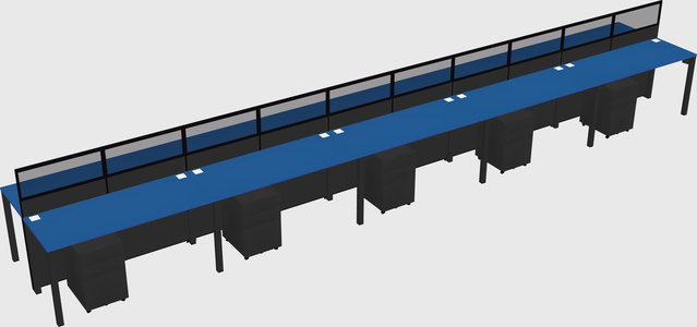 Shared rectangular cubicle