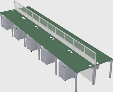 Shared rectangular cubicle