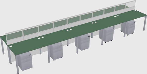 Shared rectangular cubicle