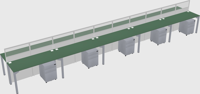 Shared rectangular cubicle