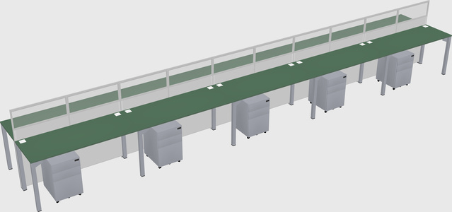 Shared rectangular cubicle