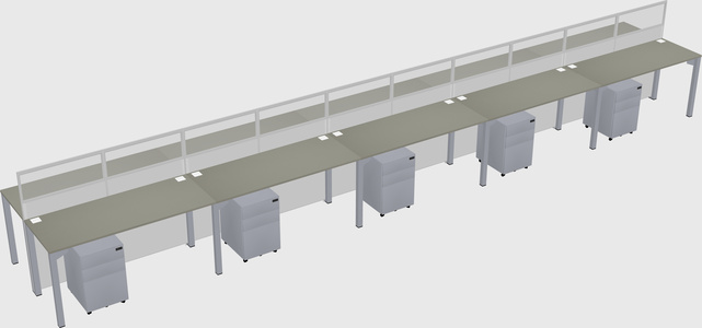 Shared rectangular cubicle