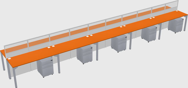 Shared rectangular cubicle
