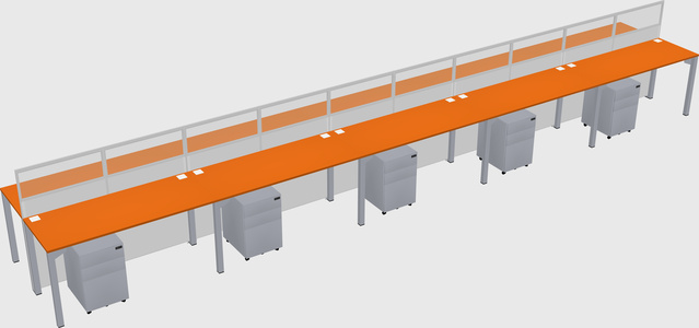 Shared rectangular cubicle