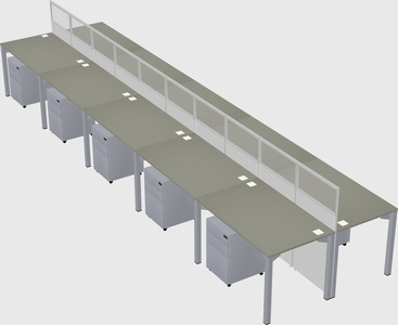 Shared rectangular cubicle