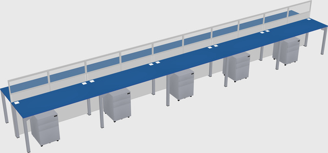 Shared rectangular cubicle