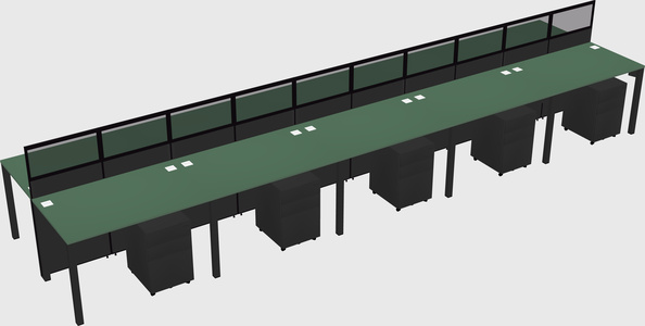 Shared rectangular cubicle