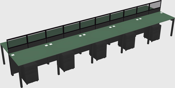 Shared rectangular cubicle