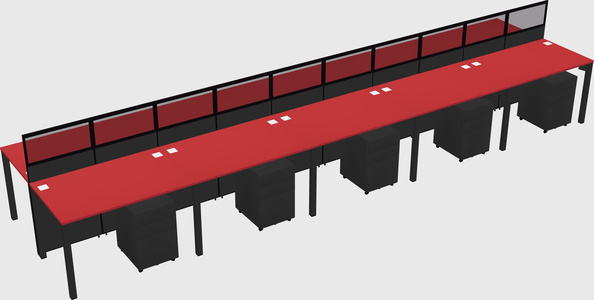Shared rectangular cubicle