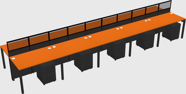 Shared rectangular cubicle