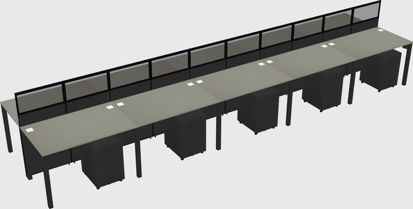 Shared rectangular cubicle
