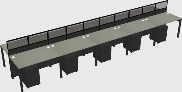 Shared rectangular cubicle