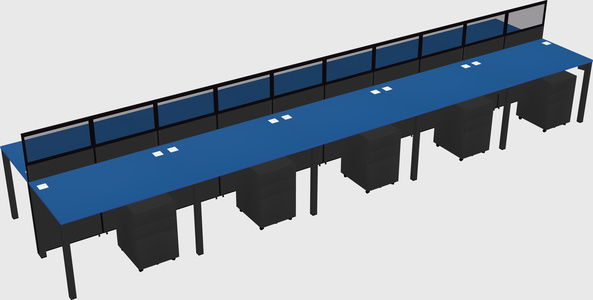 Shared rectangular cubicle