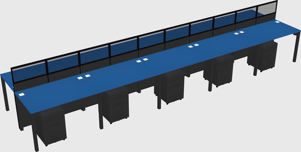 Shared rectangular cubicle
