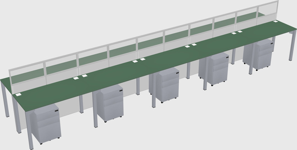 Shared rectangular cubicle