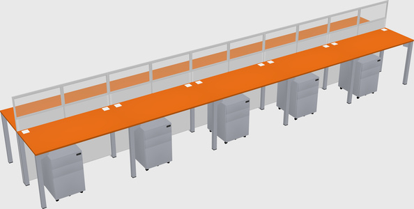 Shared rectangular cubicle