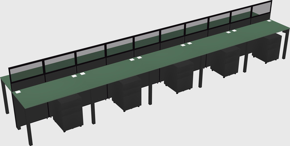 Shared rectangular cubicle