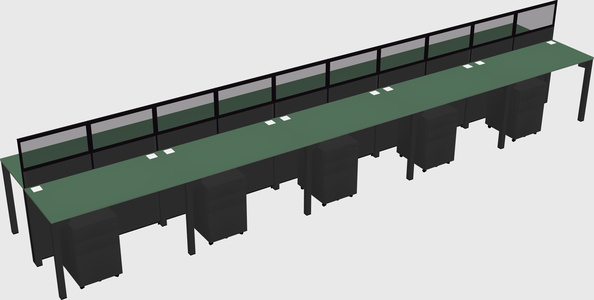 Shared rectangular cubicle