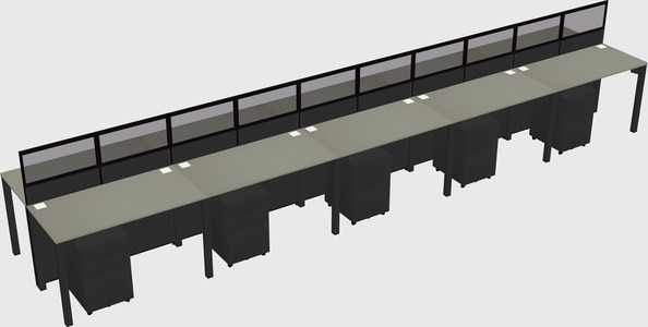Shared rectangular cubicle
