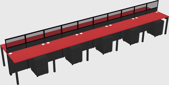 Shared rectangular cubicle