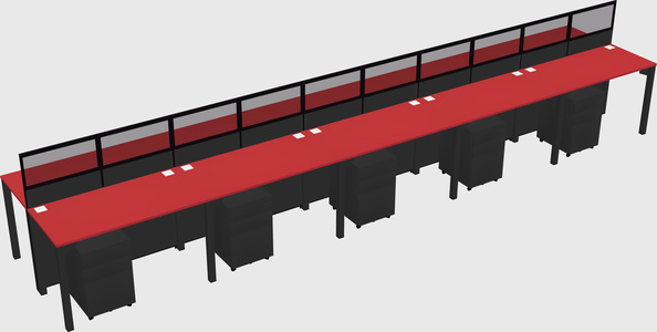 Shared rectangular cubicle