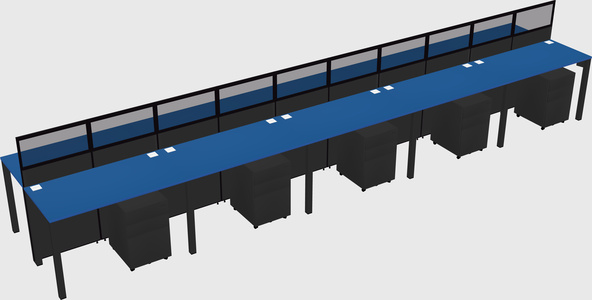Shared rectangular cubicle