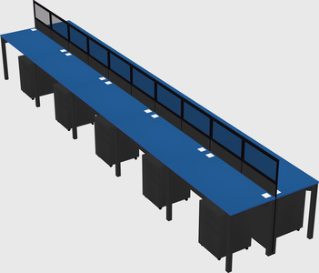 Shared rectangular cubicle