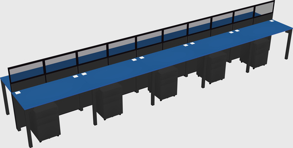 Shared rectangular cubicle