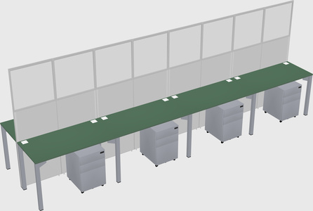 Shared rectangular cubicle