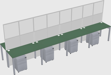 Shared rectangular cubicle