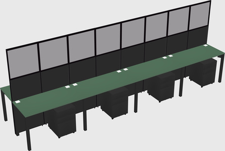 Shared rectangular cubicle