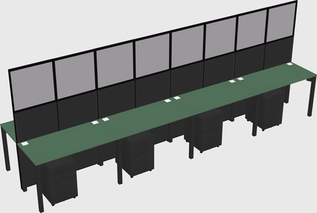 Shared rectangular cubicle