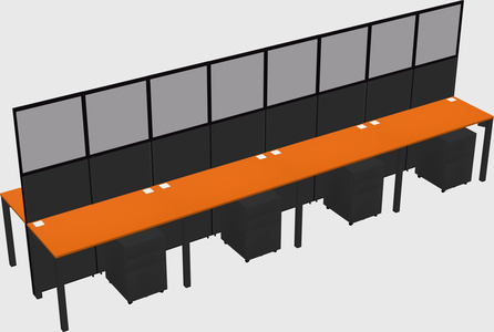 Shared rectangular cubicle