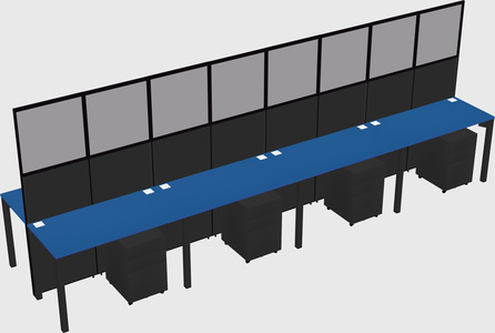 Shared rectangular cubicle