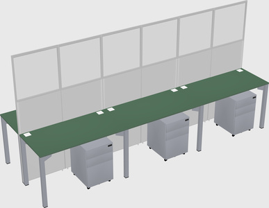 Shared rectangular cubicle