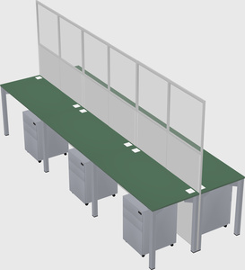 Shared rectangular cubicle