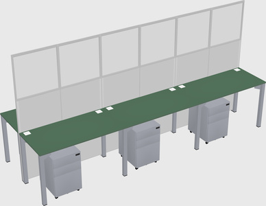Shared rectangular cubicle