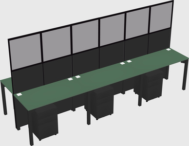 Shared rectangular cubicle