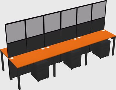 Shared rectangular cubicle
