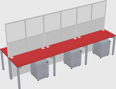 Shared rectangular cubicle