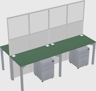 Shared rectangular cubicle
