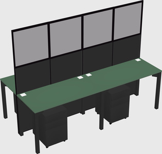 Shared rectangular cubicle