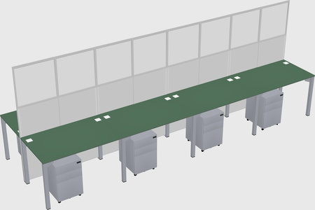 Shared rectangular cubicle