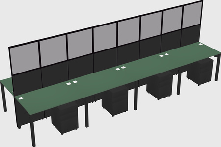 Shared rectangular cubicle