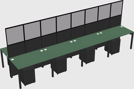 Shared rectangular cubicle
