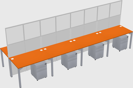 Shared rectangular cubicle